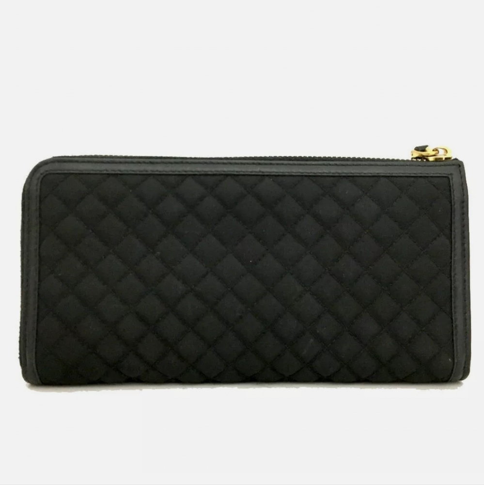 Prada Black Quilted Zip Wallet with Gold Logo - Picture 8 of 9